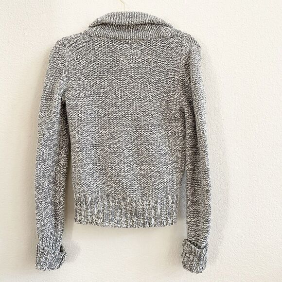 American Eagle Outfitters Womens Cardigan Sweater S Wool Blend Gray Chunky Knit - Picture 8 of 11